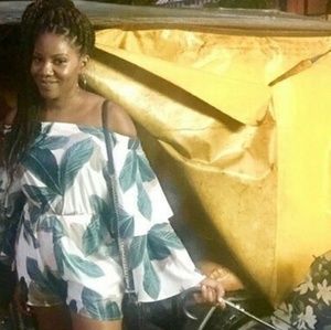 Misguided Fern Print Ruffle Sleeve Romper